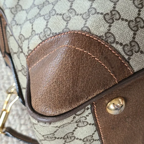 GUCCI suitcase oversized large travel satchel vintage, GG logo RARE original key - Picture 7 of 14